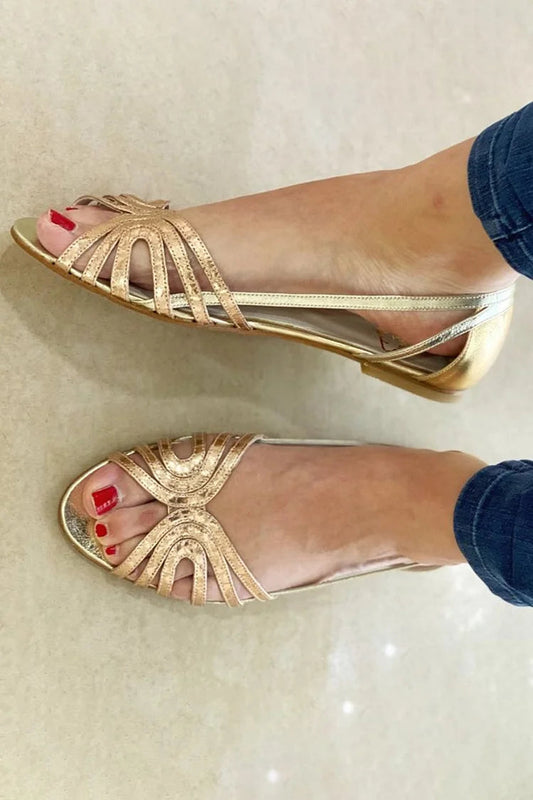Eleonora | Sandalias Doradas de Verano Ligeras