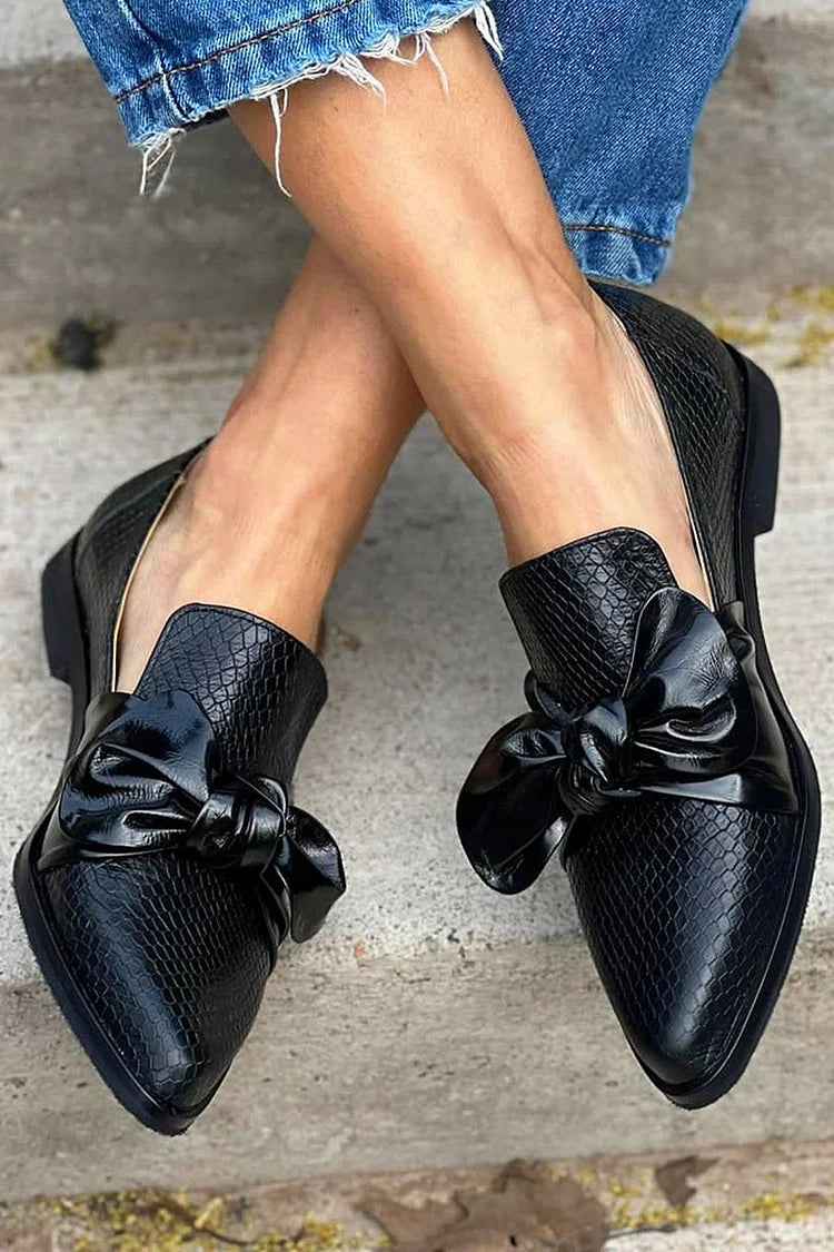 Laura - Mocasines negros con lazo brillante