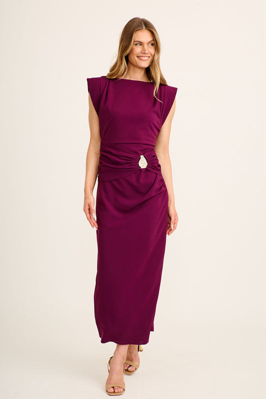 Vestido largo Sabine Ciruela