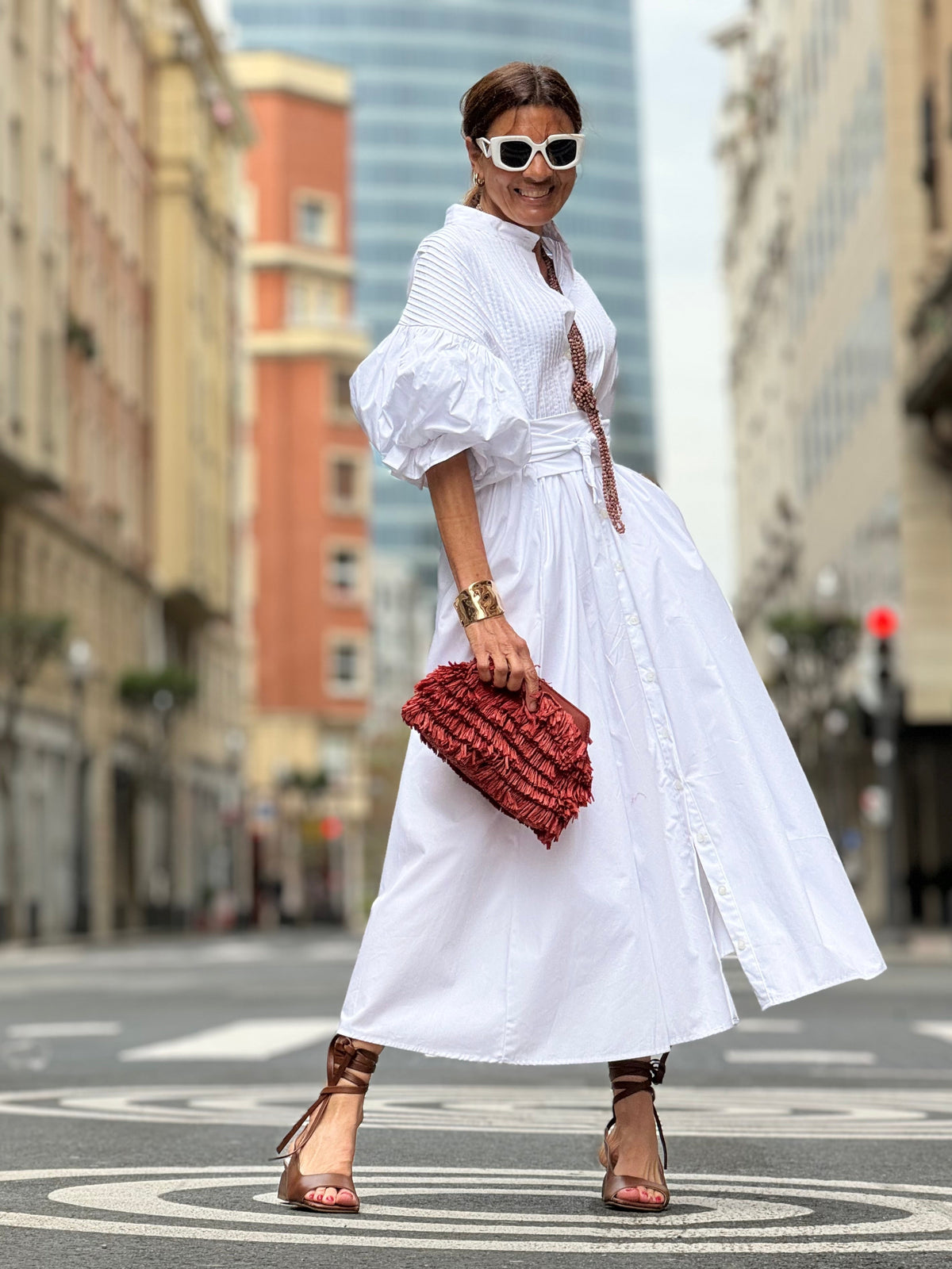 Vestido Phoebe Blanco — Elegancia Atemporal en Algodón Egipcio