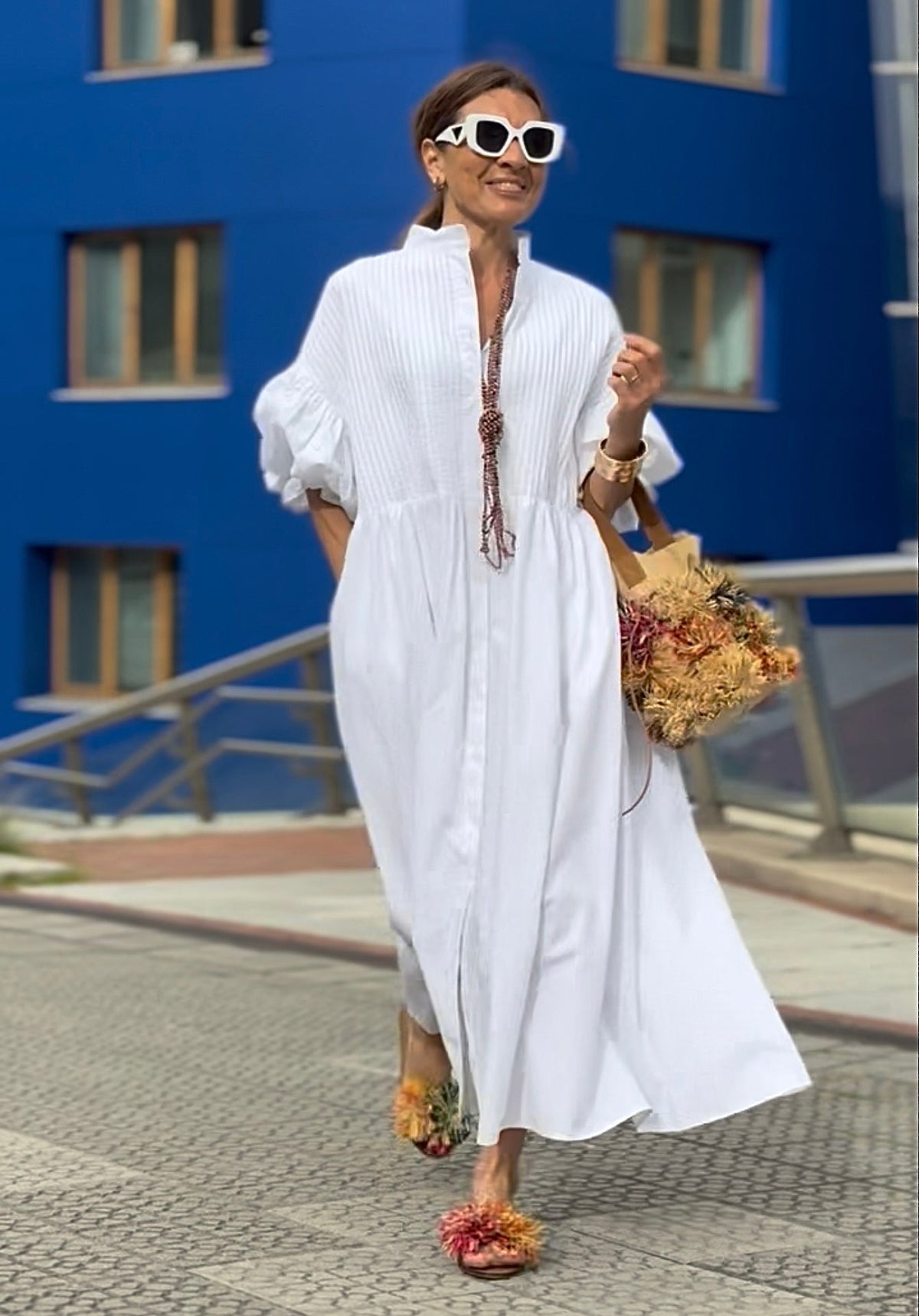 Vestido Phoebe Blanco — Elegancia Atemporal en Algodón Egipcio