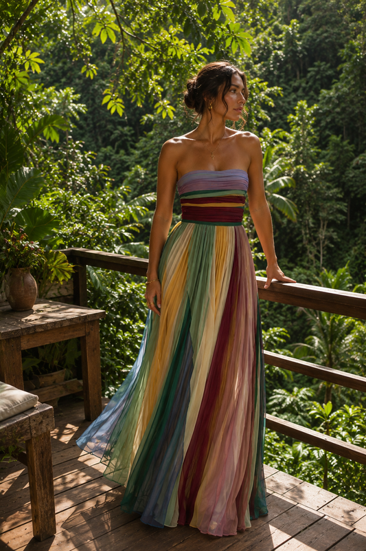 Thirza - Vestido Plisado Multicolor | Edición Especial
