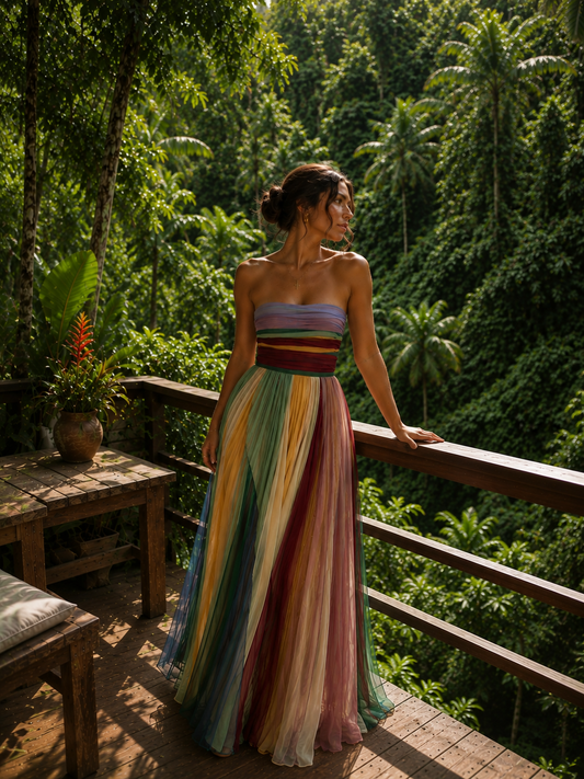 Thirza - Vestido Plisado Multicolor | Edición Especial