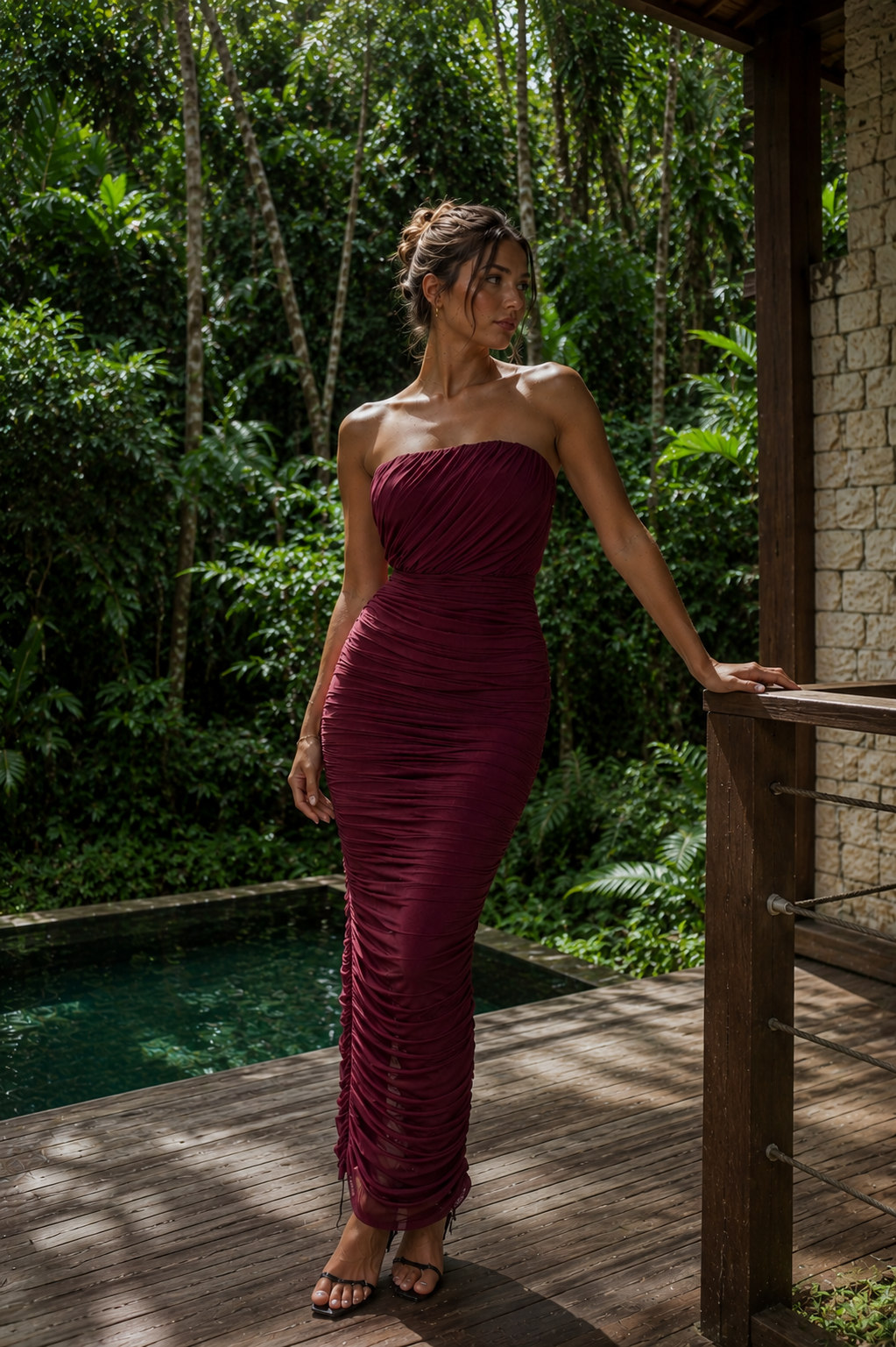 AMARIS | Vestido Maxi de Malla Ajustado
