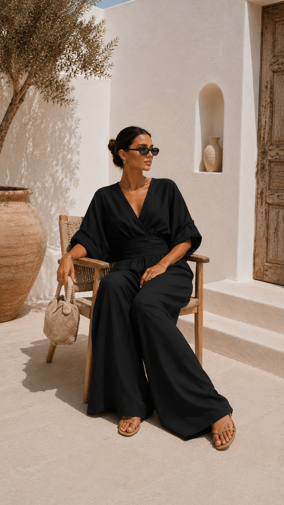 Valeria | Mono chiffon escote en V