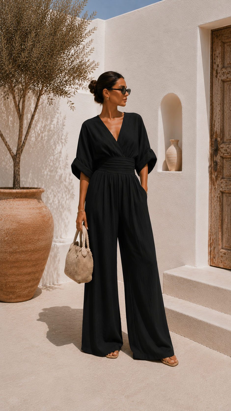 Valeria | Mono chiffon escote en V