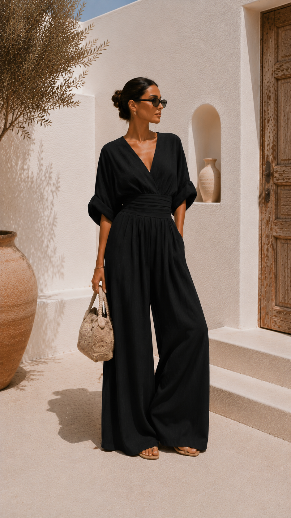 Valeria | Mono chiffon escote en V