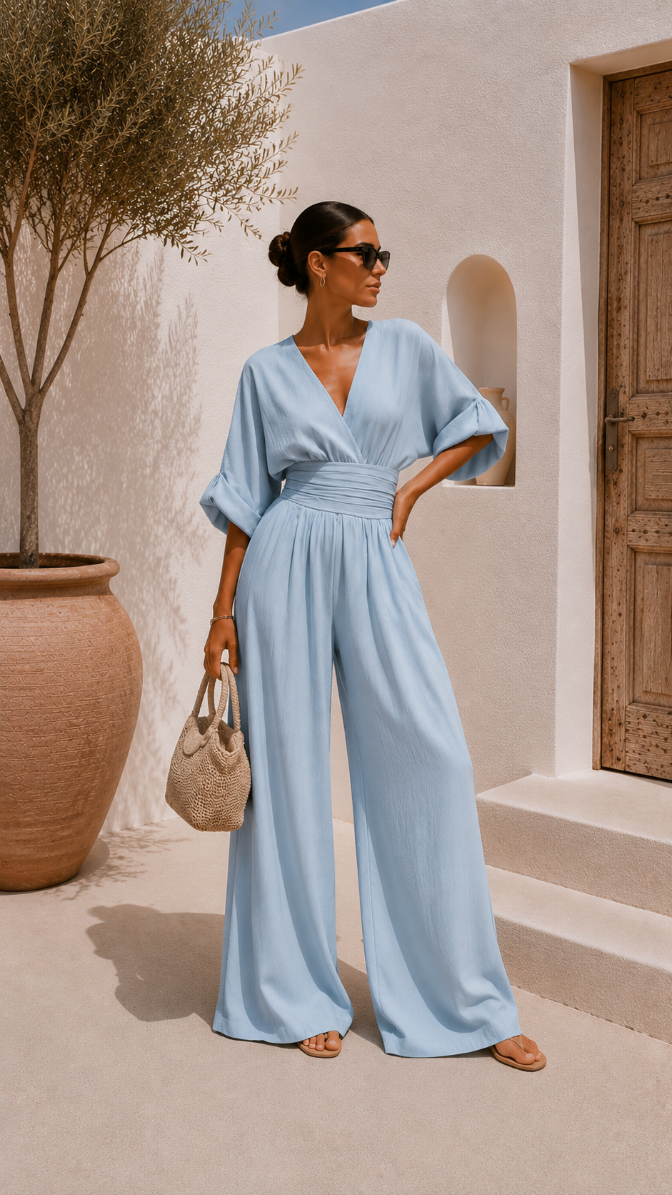 Valeria | Mono chiffon escote en V