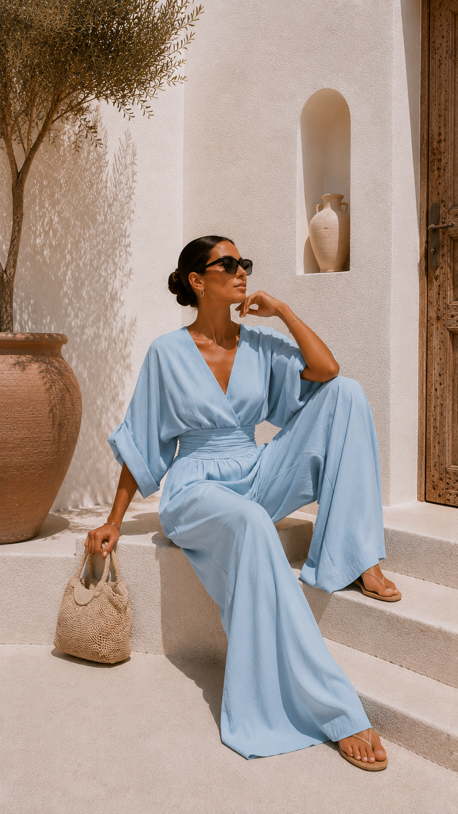 Valeria | Mono chiffon escote en V