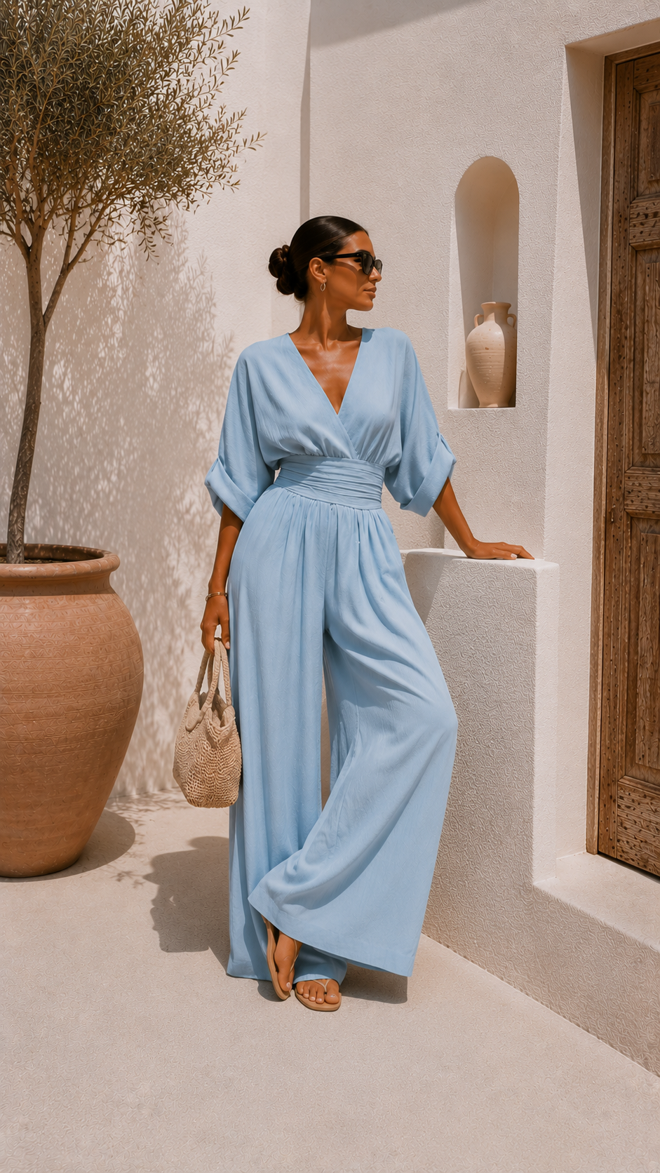 Valeria | Mono chiffon escote en V