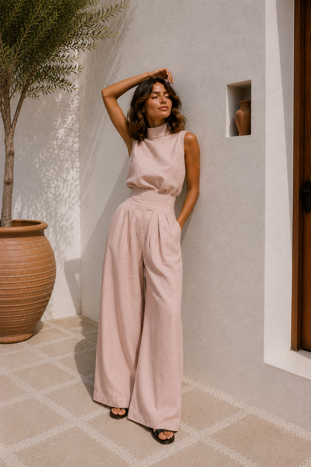 Antonella | Conjunto de top sin mangas y pantalones anchos