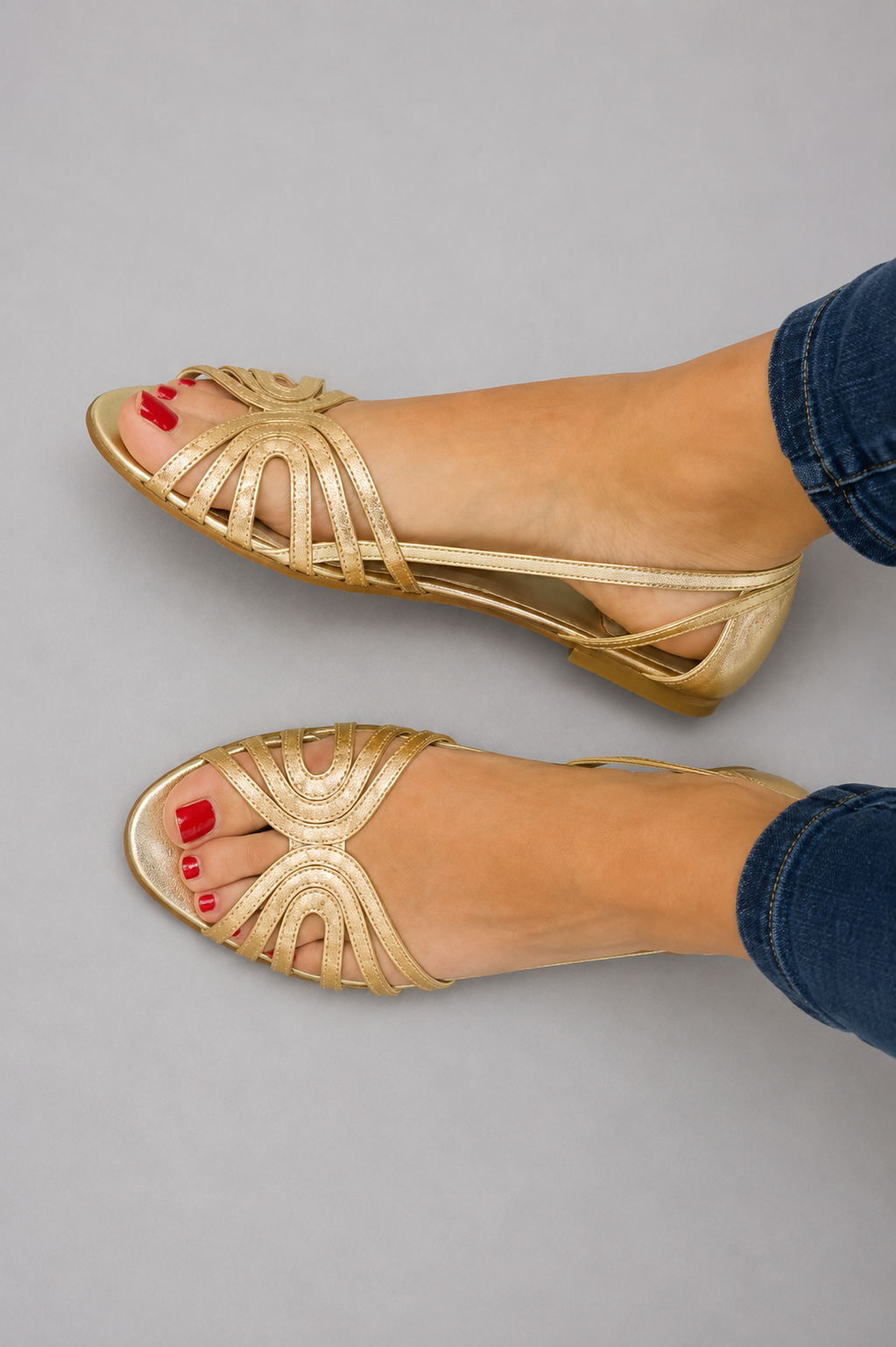 Eleonora | Sandalias Doradas de Verano Ligeras