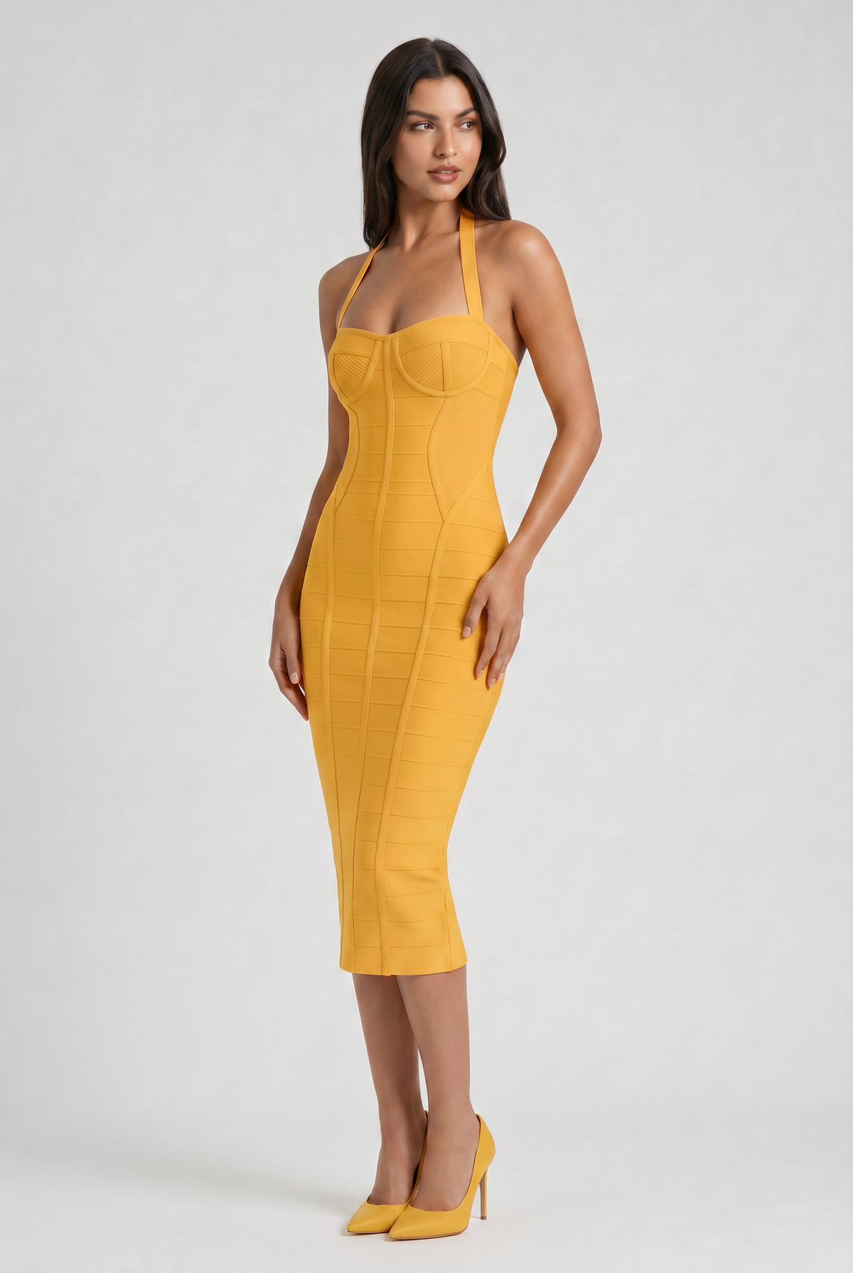 Cleopatra - Vestido Bandage Vara de Oro