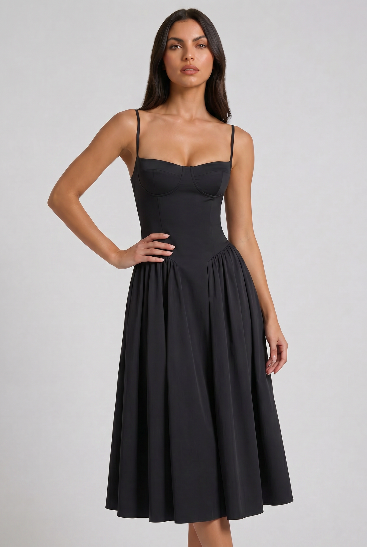 Francesca - Vestido Midi Corset Fruncido