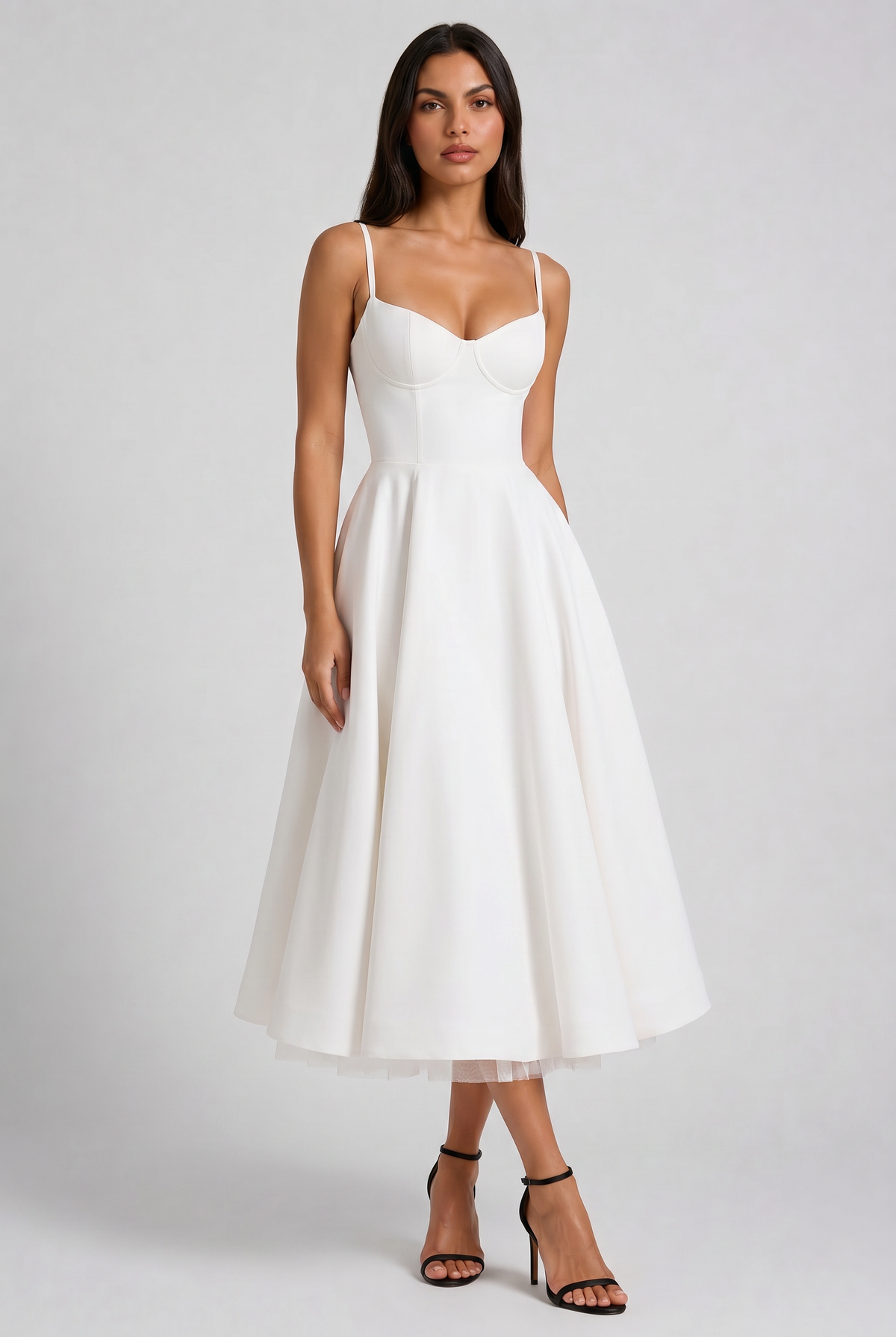 Selene - Vestido Midi Corset (Blanco)