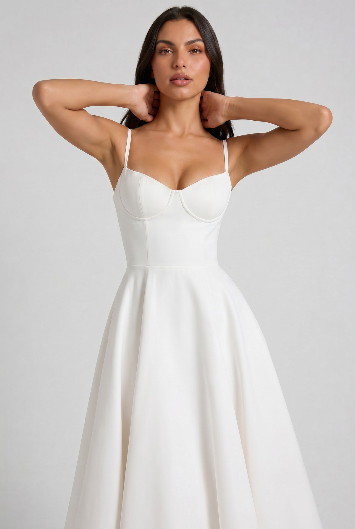 Selene - Vestido Midi Corset (Blanco)