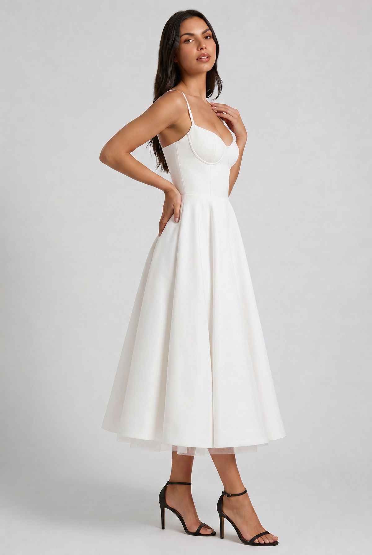 Selene - Vestido Midi Corset (Blanco)