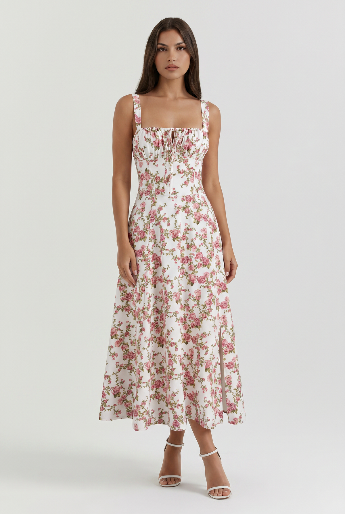 Amelie - Vestido Midi Floral con Lazo