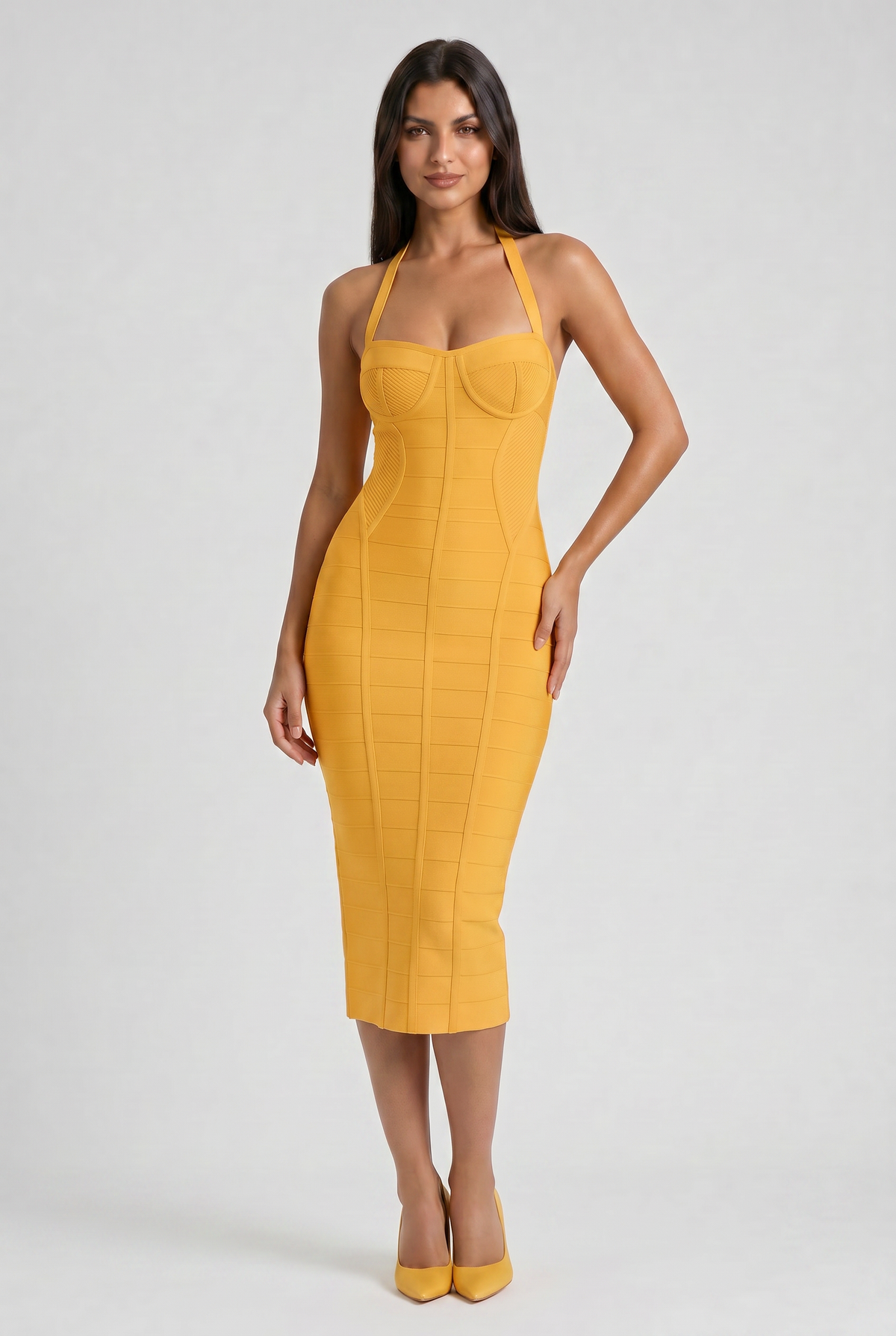 Cleopatra - Vestido Bandage Vara de Oro