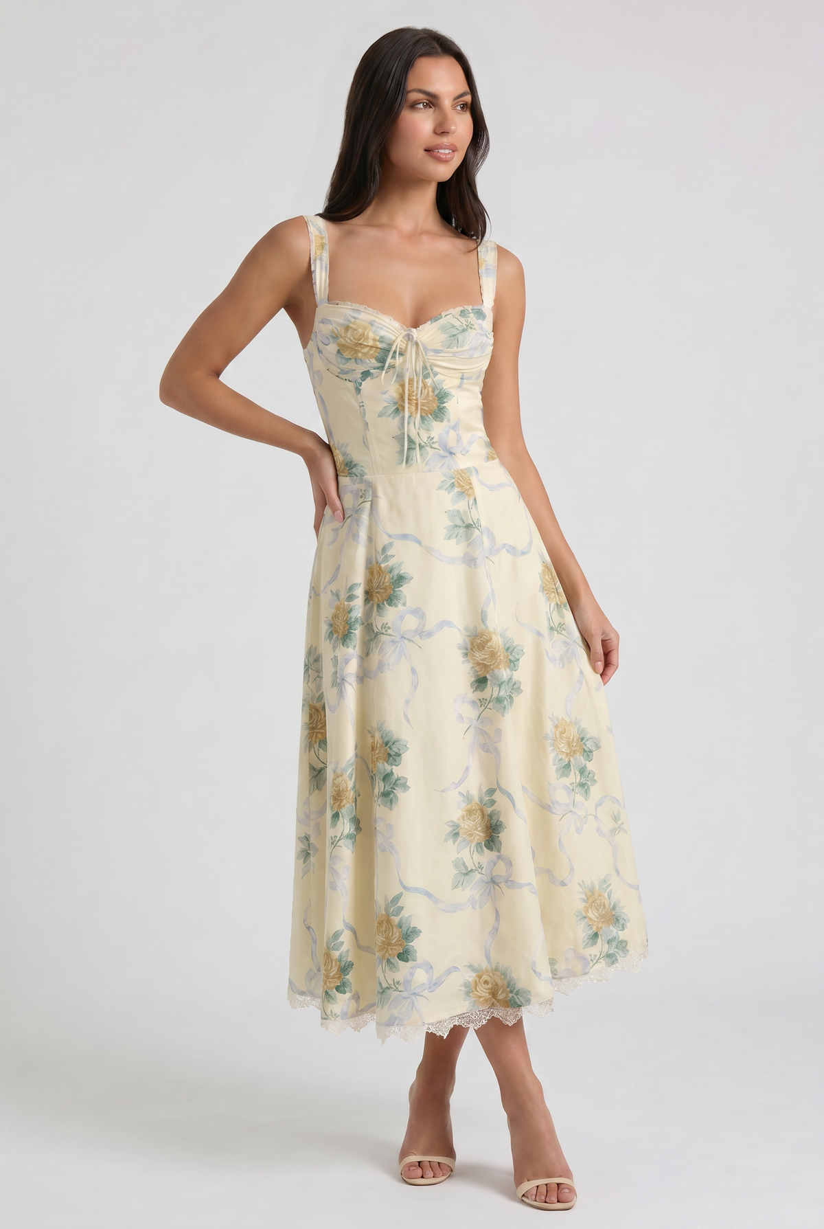 Lynn - Vestido Midi Corset Floral