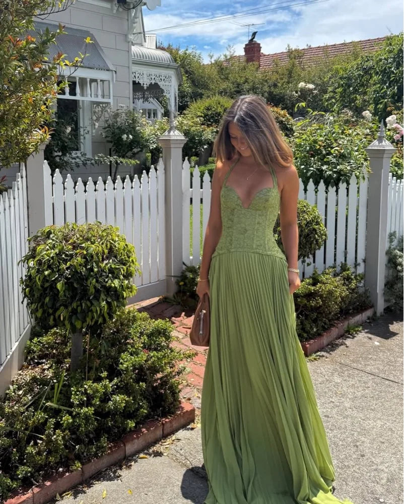 Shailine™ | Vestido verde esmeralda