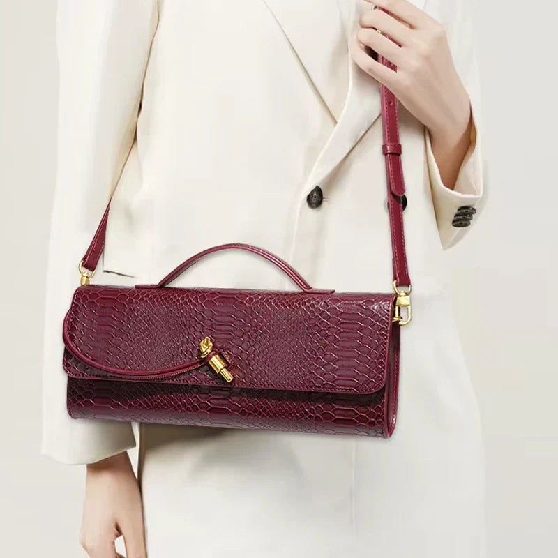 Bolso de mano Sammi con estampado de serpiente