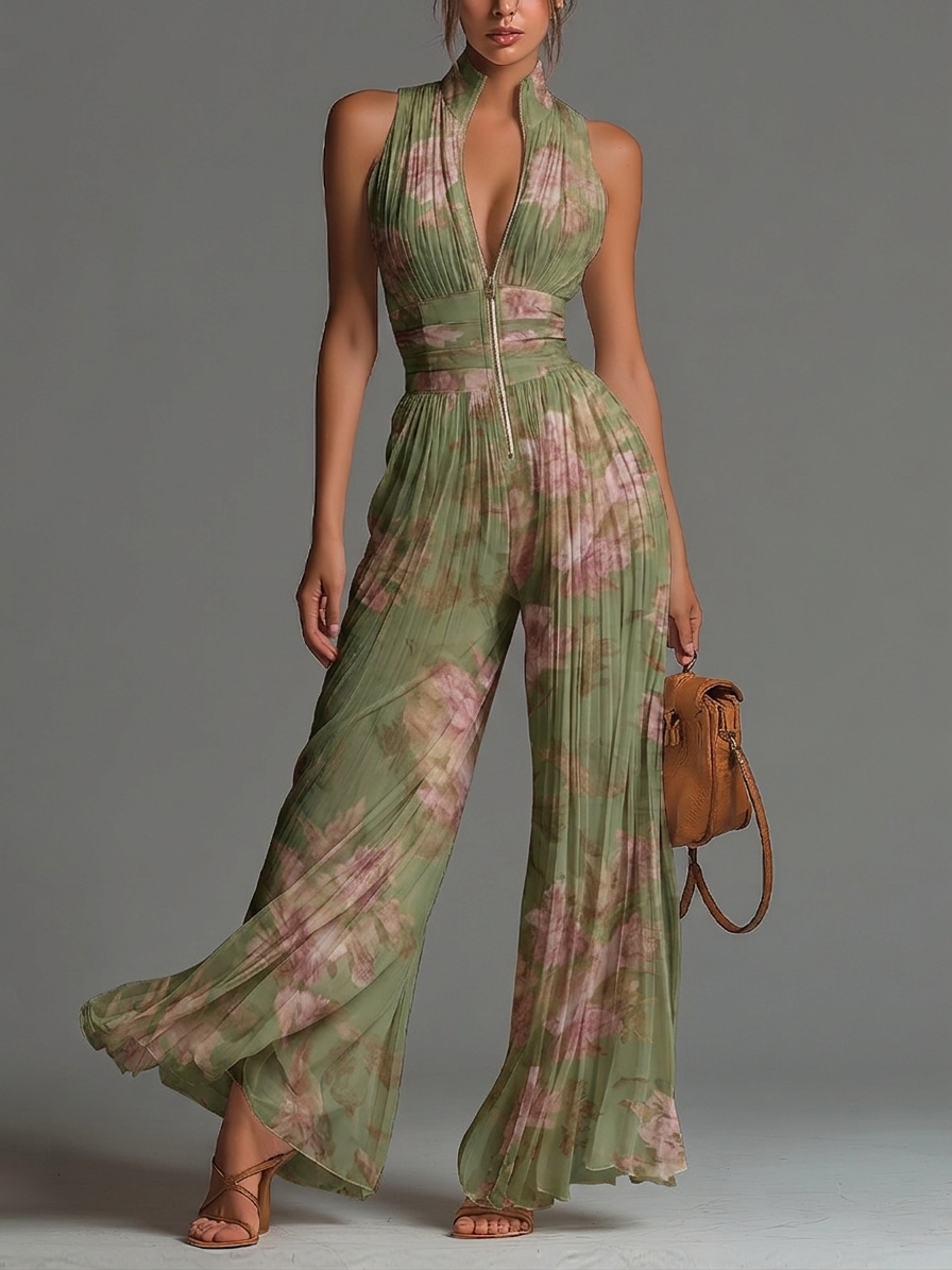 Talia | Mono Floral con Cremallera