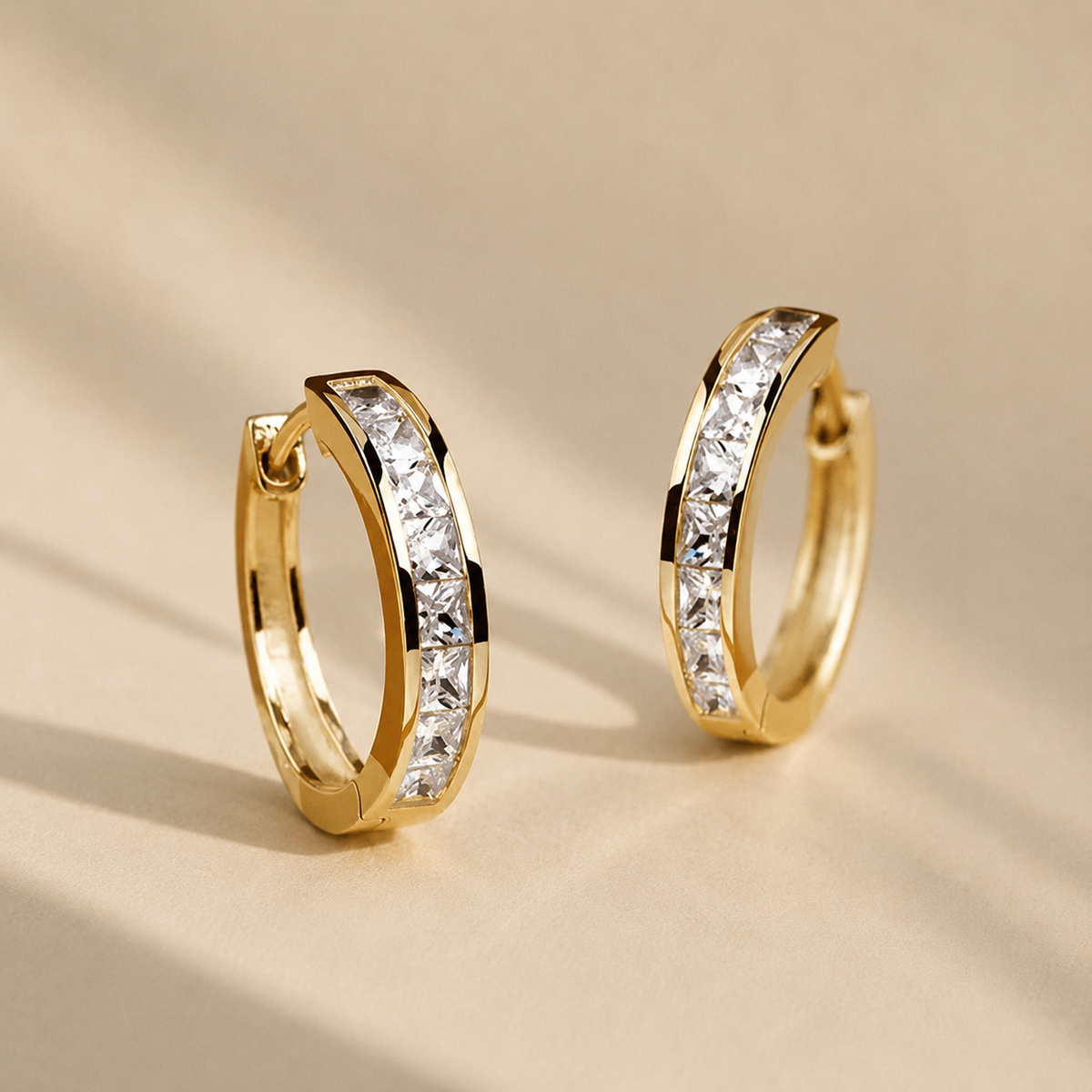 Pendientes de aro de Cristal y Oro