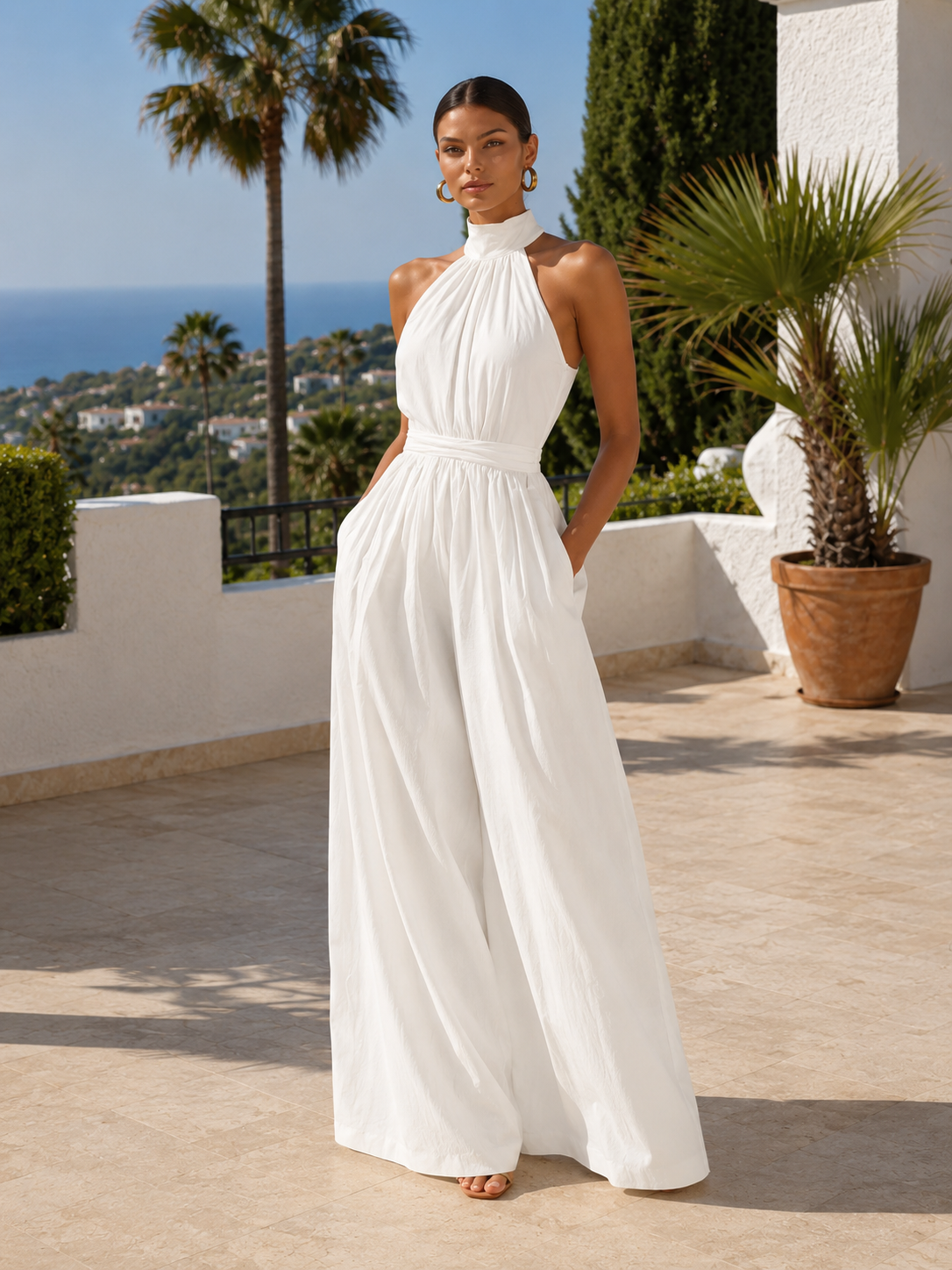 Fiamma | Elegante mono blanco en tejido trenzado