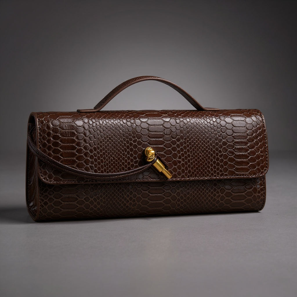 Bolso de mano Sammi con estampado de serpiente