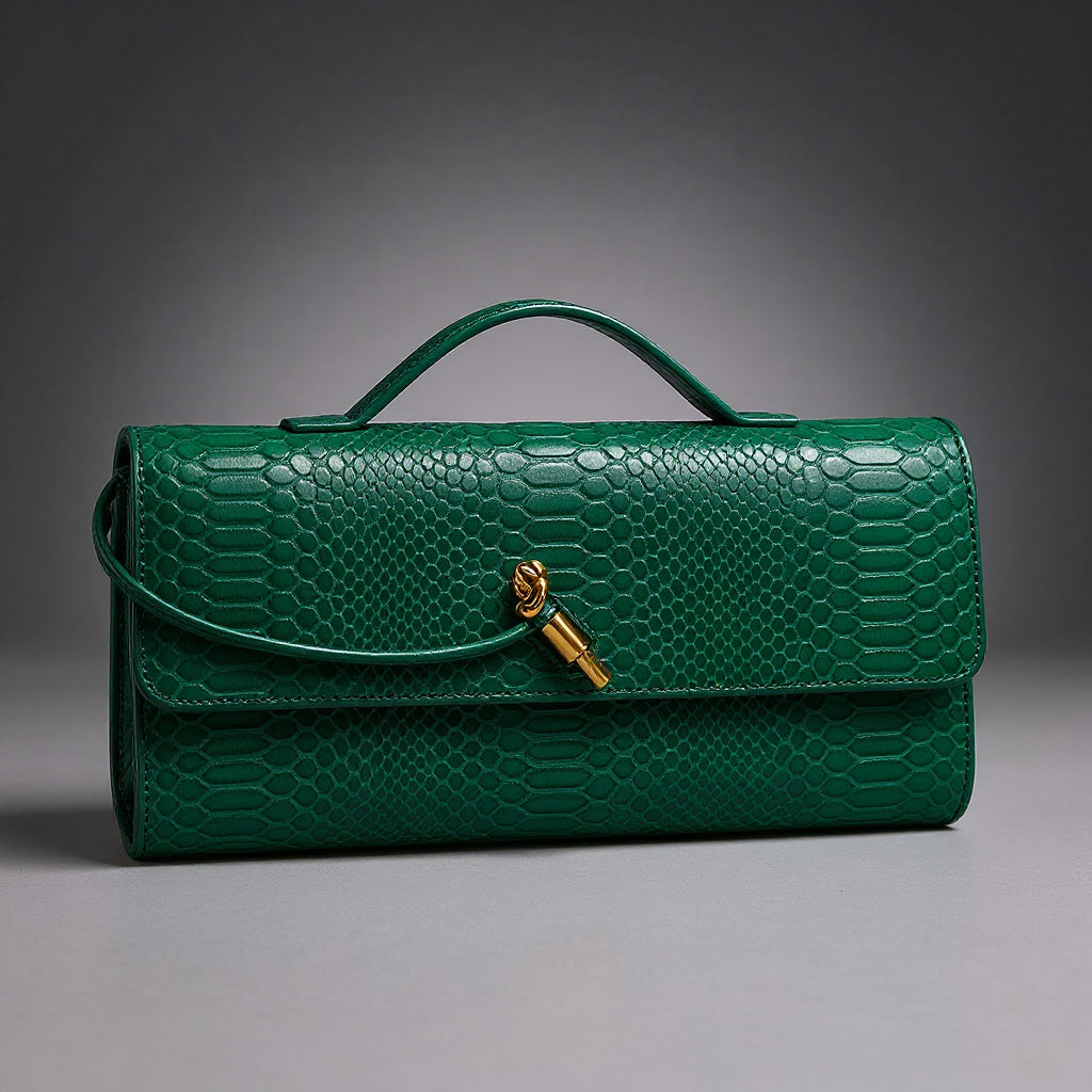 Bolso de mano Sammi con estampado de serpiente