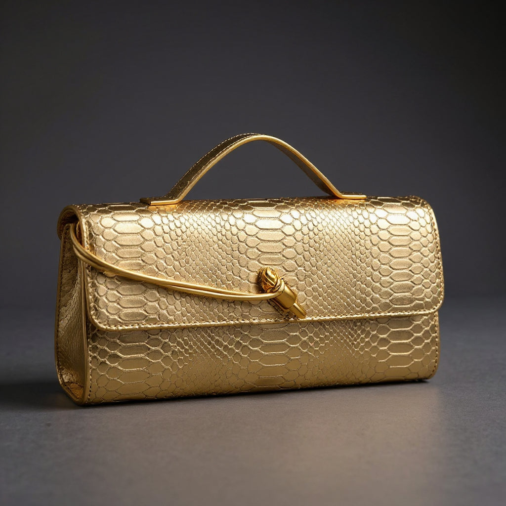 Bolso de mano Sammi con estampado de serpiente