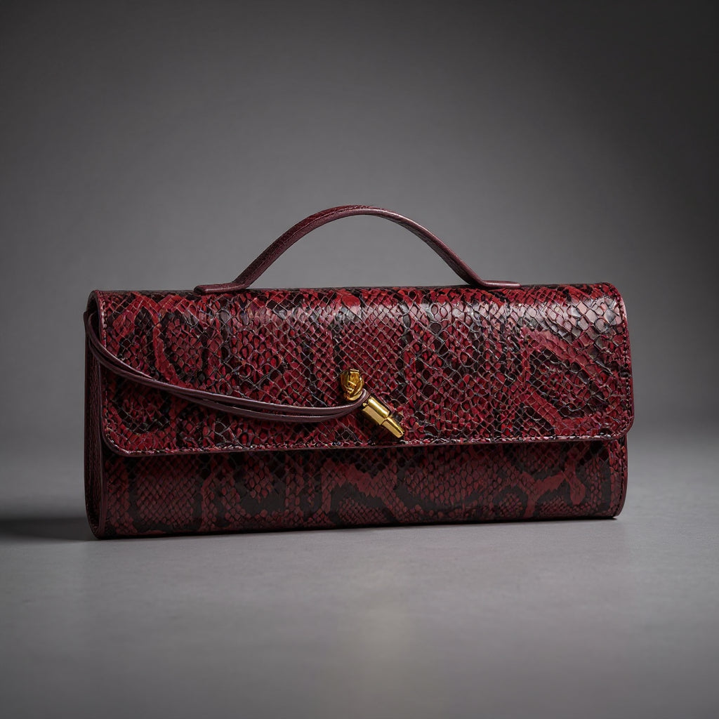 Bolso de mano Sammi con estampado de serpiente