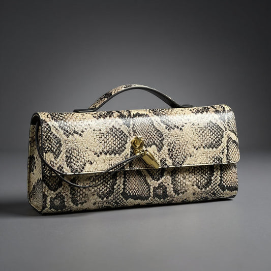 Bolso de mano Sammi con estampado de serpiente