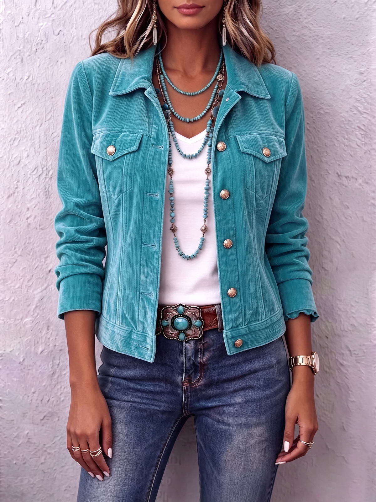 Raffaella - Chaqueta de terciopelo vintage de estilo bohemio