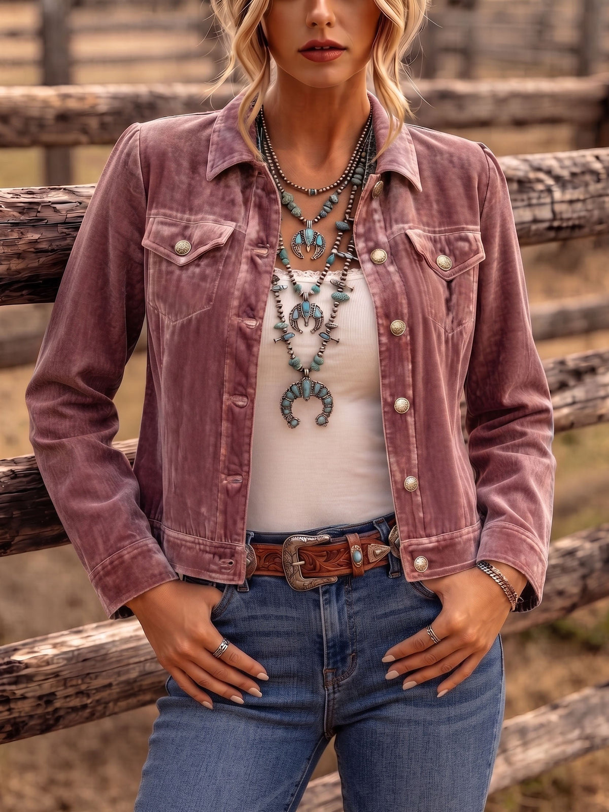 Raffaella - Chaqueta de terciopelo vintage de estilo bohemio